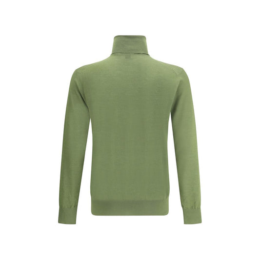Saint Laurent Grüner Rollkragenpullover aus Wolle
