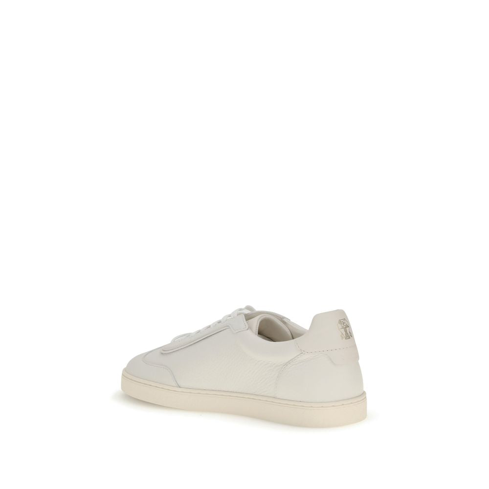 Brunello Cucinelli Weiße Gummisohle Sneakers mit niedrigem Schaft