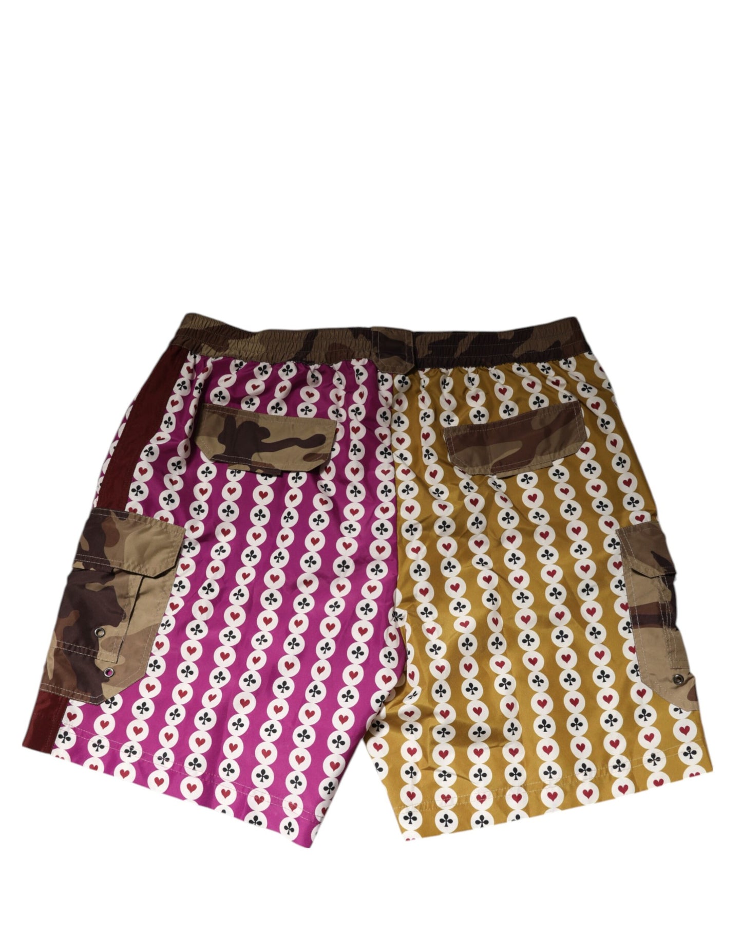 Dolce & Gabbana Multicolor Spielkarte Camouflage Shorts Bademode