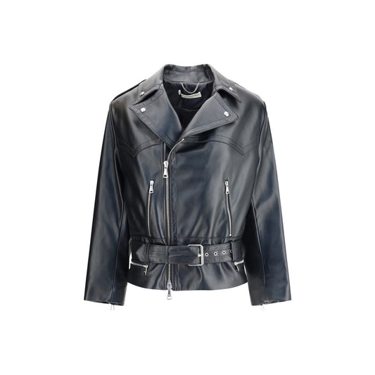Alessandra Rich Schwarze Lederjacke im Biker-Stil