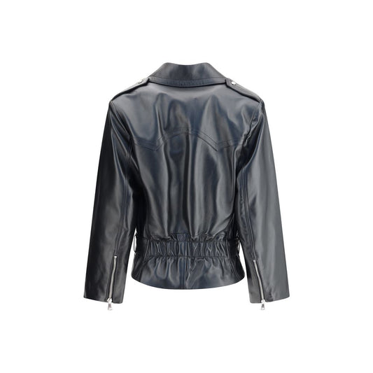 Alessandra Rich Schwarze Lederjacke im Biker-Stil