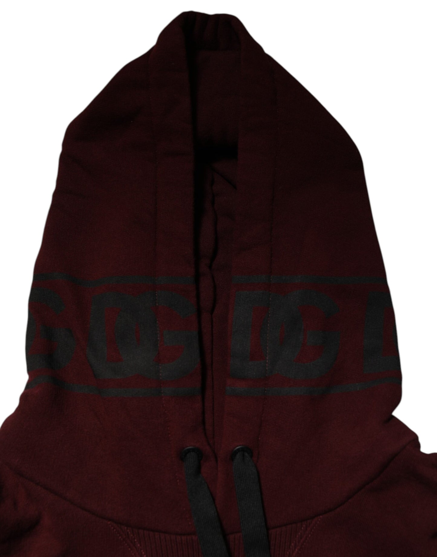 Dolce & Gabbana Burgundy Cotton Plaid gefüttert Männer Hoodie Pullover