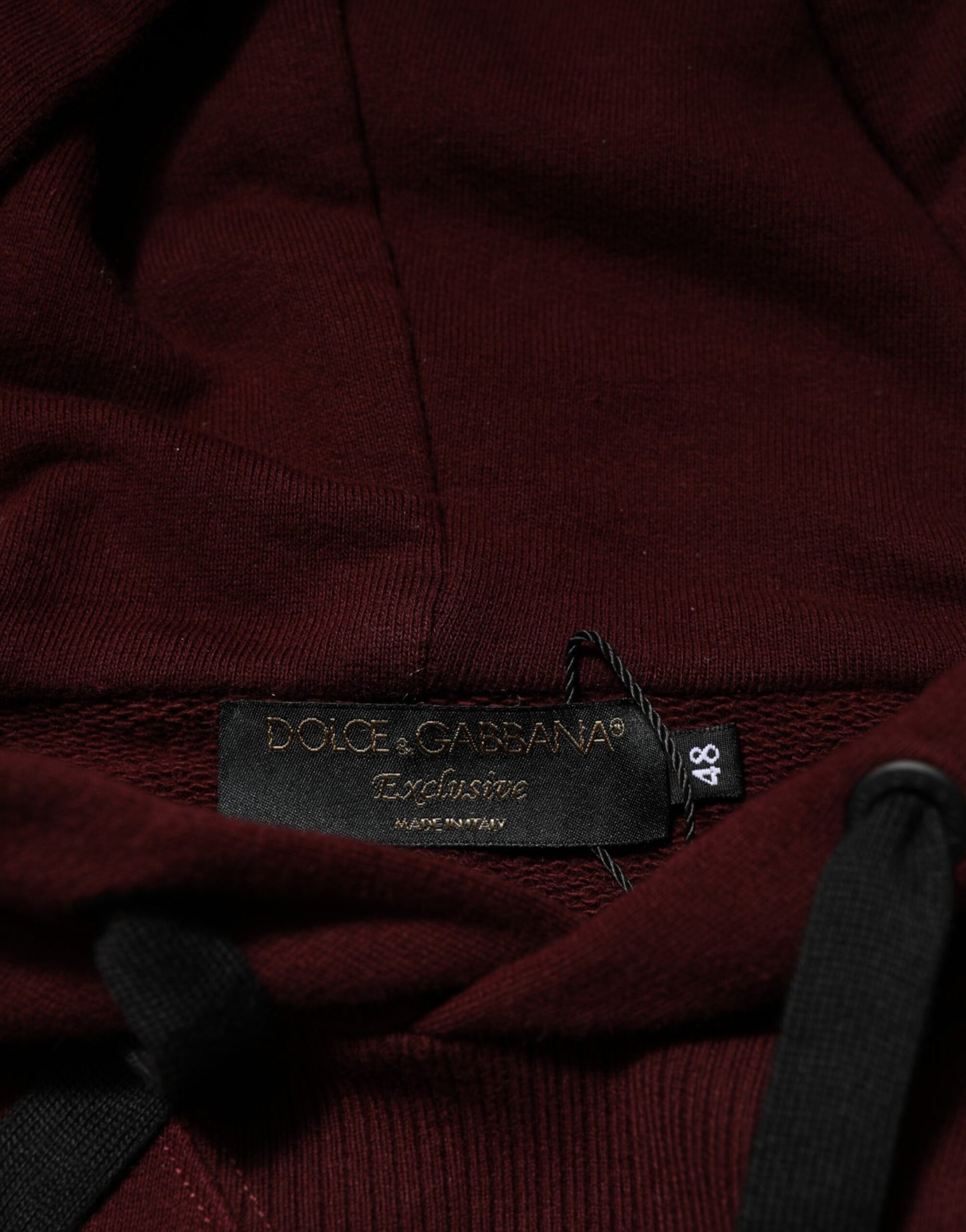 Dolce & Gabbana Burgundy Cotton Plaid gefüttert Männer Hoodie Pullover