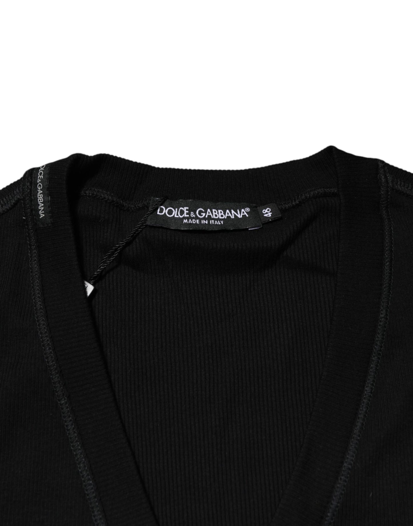 Dolce & Gabbana Schwarzer Baumwoll-Cardigan mit Knopfleiste für Männer