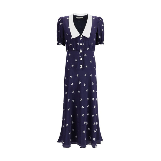 Alessandra Rich Blaues Seidenkleid für den Alltag