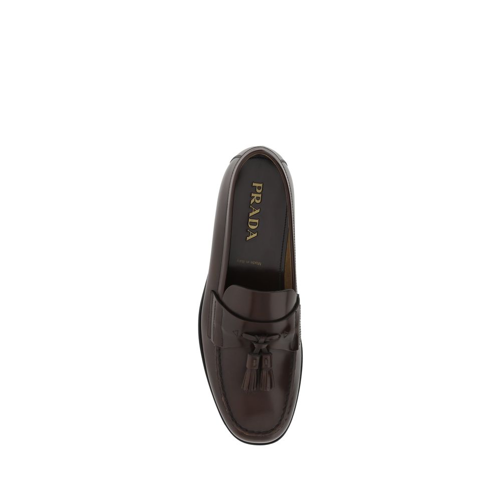 Prada Braune Kalbsleder Bos Taurus Slip-On Loafer