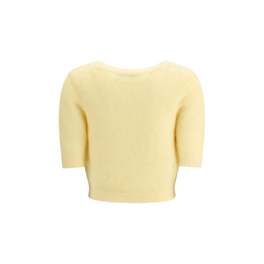 Alessandra Rich Gelber Mohair-Sweatshirt
