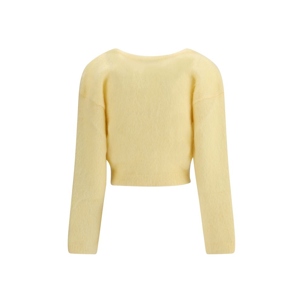 Alessandra Rich Gelber Mohair-Cardigan