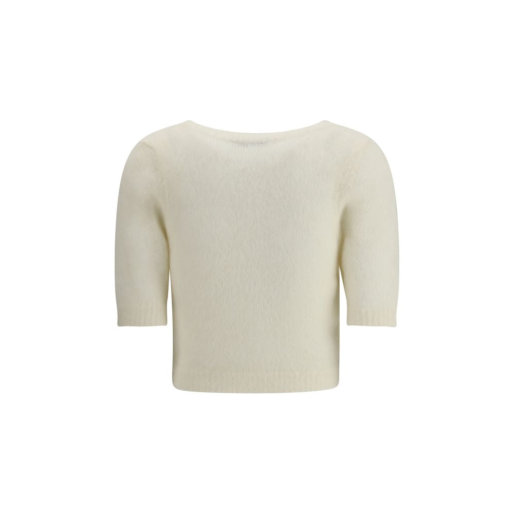 Alessandra Rich Weißes Mohair-Sweatshirt