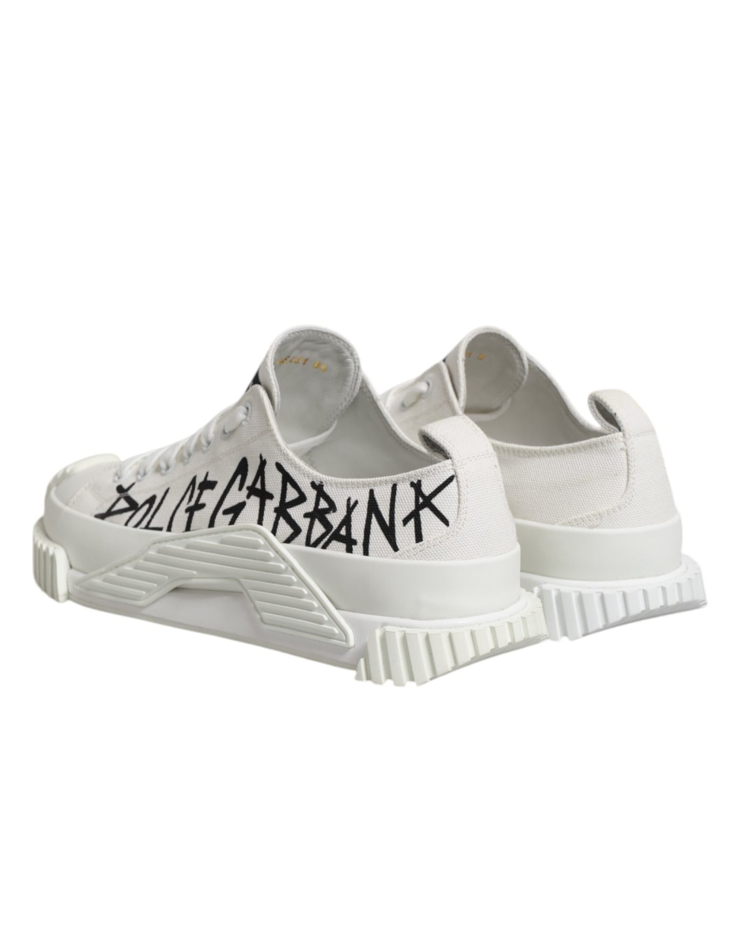 Dolce & Gabbana Weiß Logo Graffiti Low Top Turnschuhe Schuhe