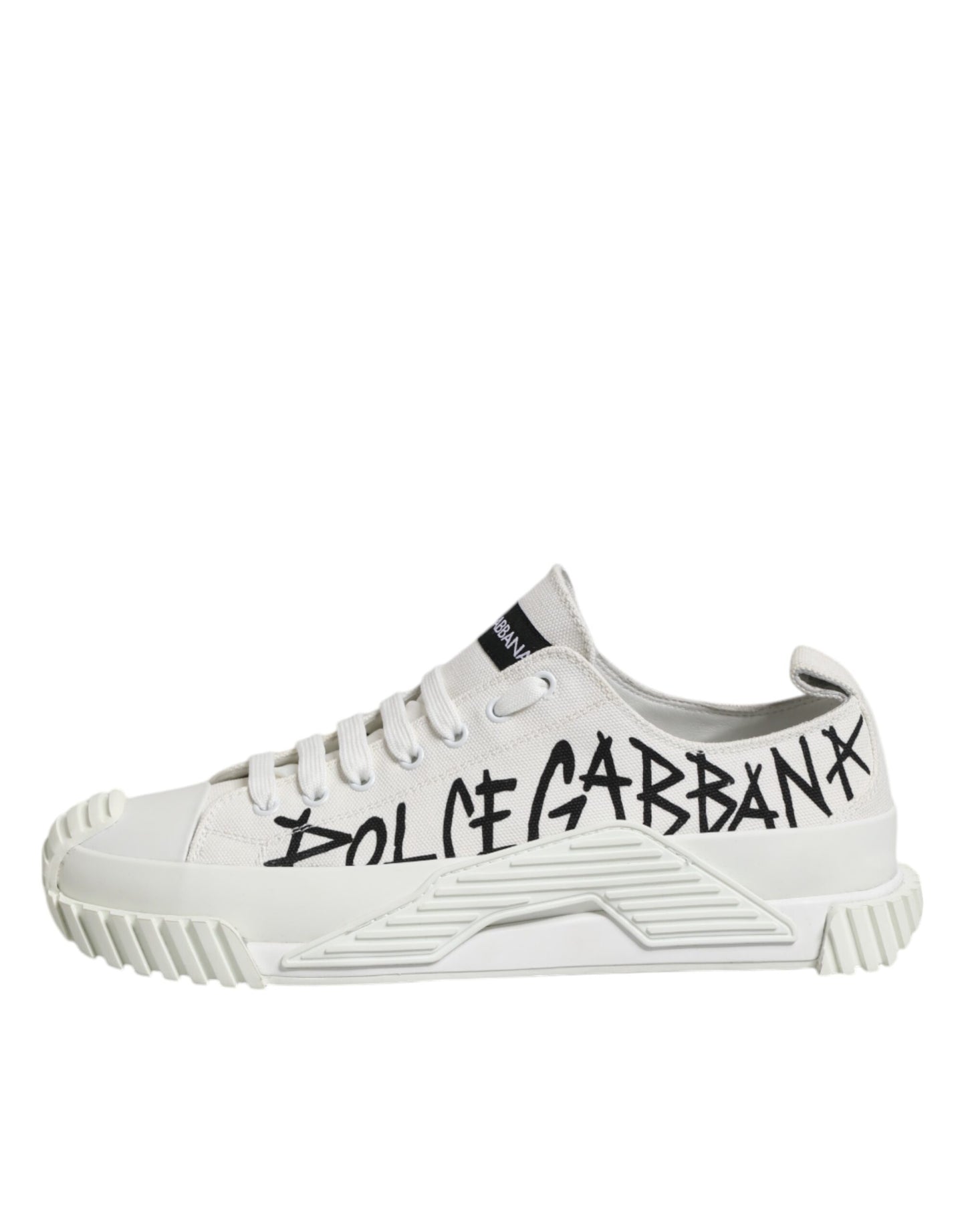 Dolce & Gabbana Weiß Logo Graffiti Low Top Turnschuhe Schuhe