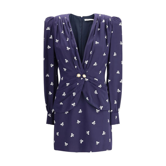 Alessandra Rich Blaues Seidenkleid für den Alltag