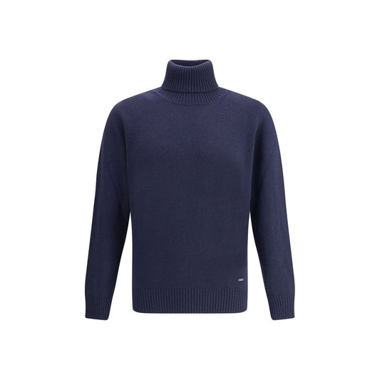 Brooksfield Blauer Rollkragenpullover aus Wolle