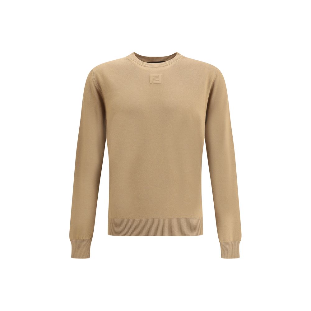 Fendi Beiger Fleece-Wollpullover