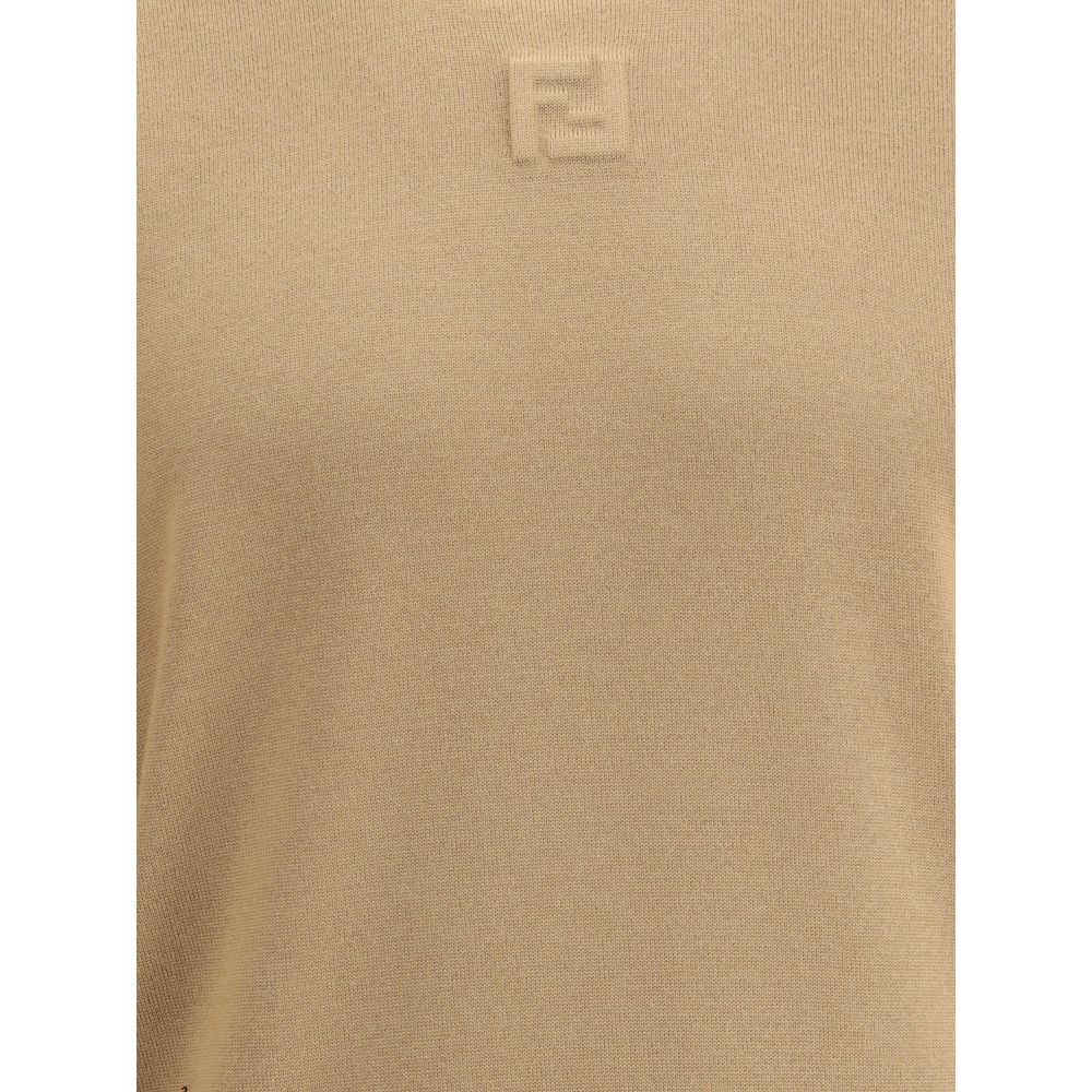 Fendi Beiger Fleece-Wollpullover