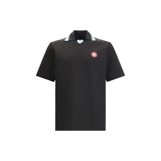 Casablanca Schwarzes Viskose-Poloshirt