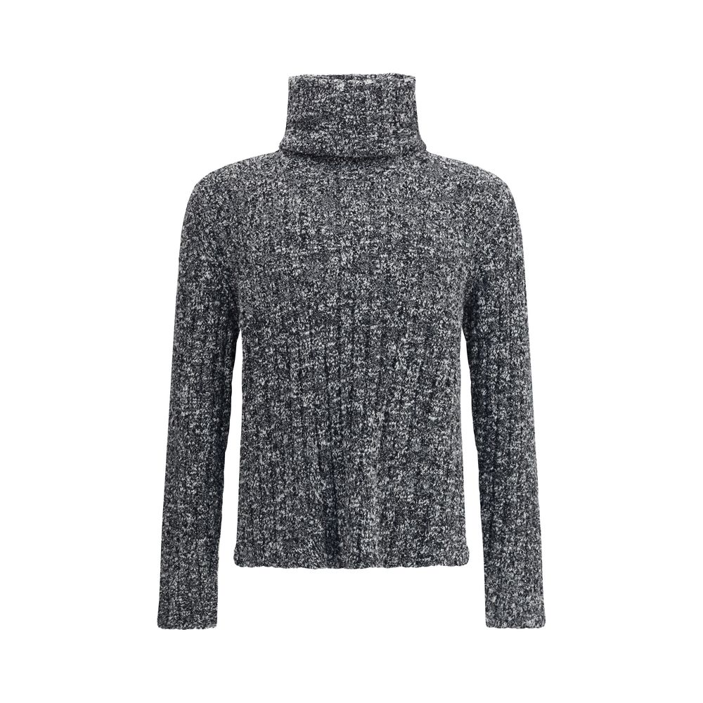 Dolce & Gabbana Grauer Rollkragenpullover aus Fleece-Wolle
