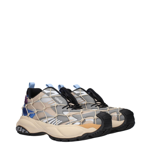 Versace Beige Stoff Turnschuhe