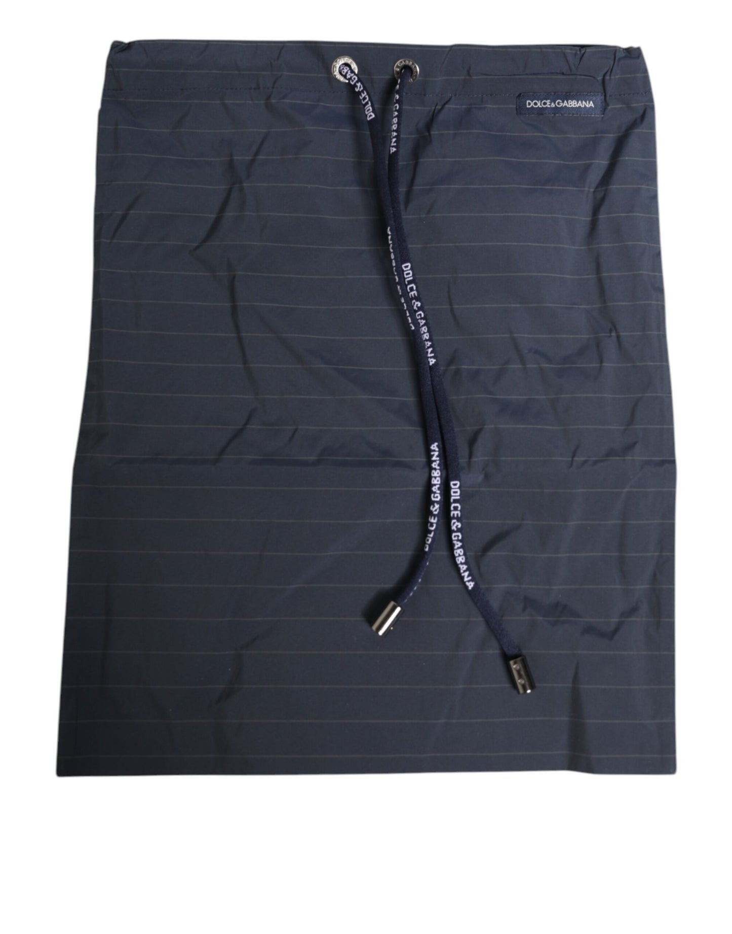 Dolce & Gabbana Marineblaue Polyester Nadelstreifen Herren Shorts Bademode