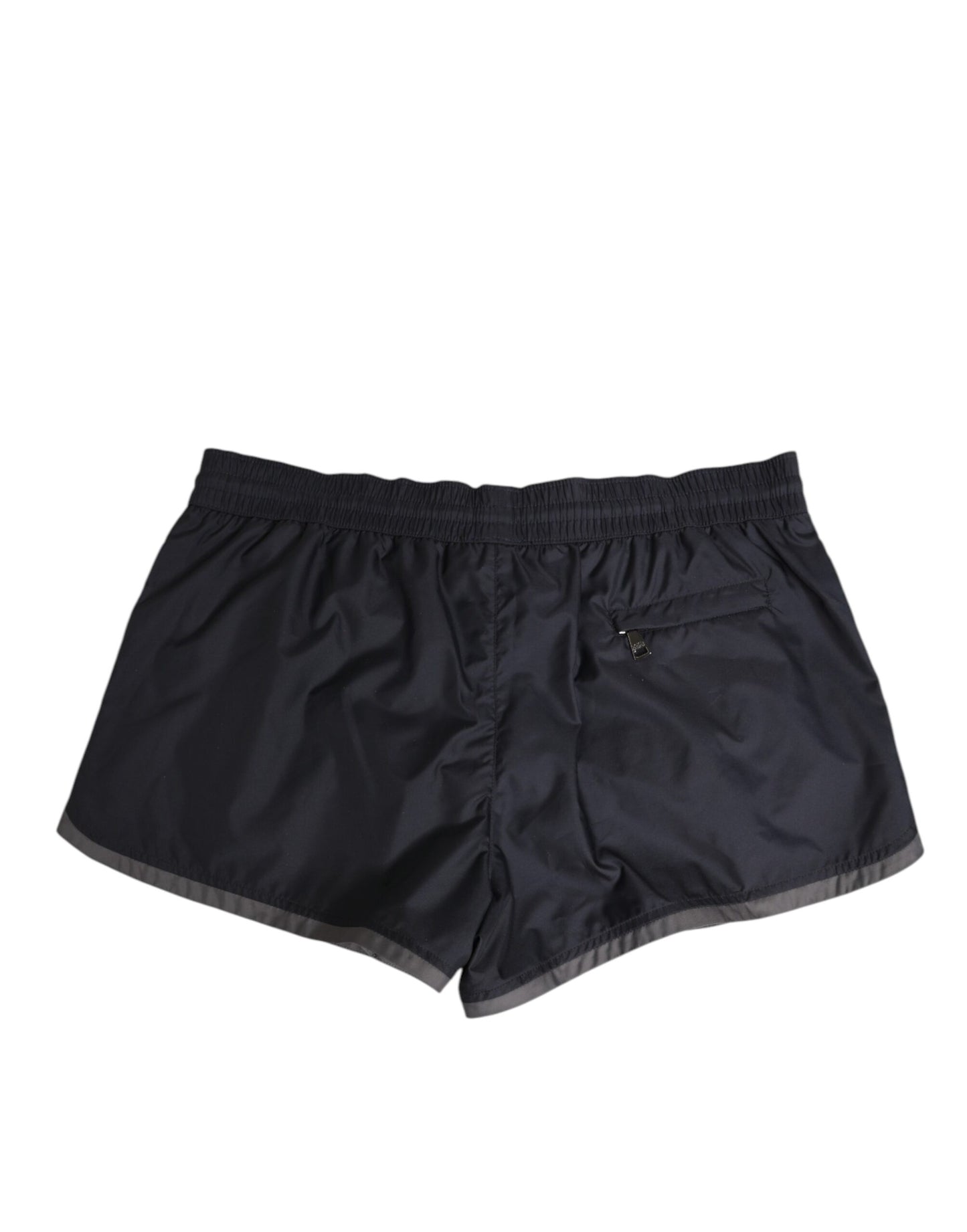 Dolce & Gabbana Schwarz Weiß Polyester Logo Elastischer Bund Badehose