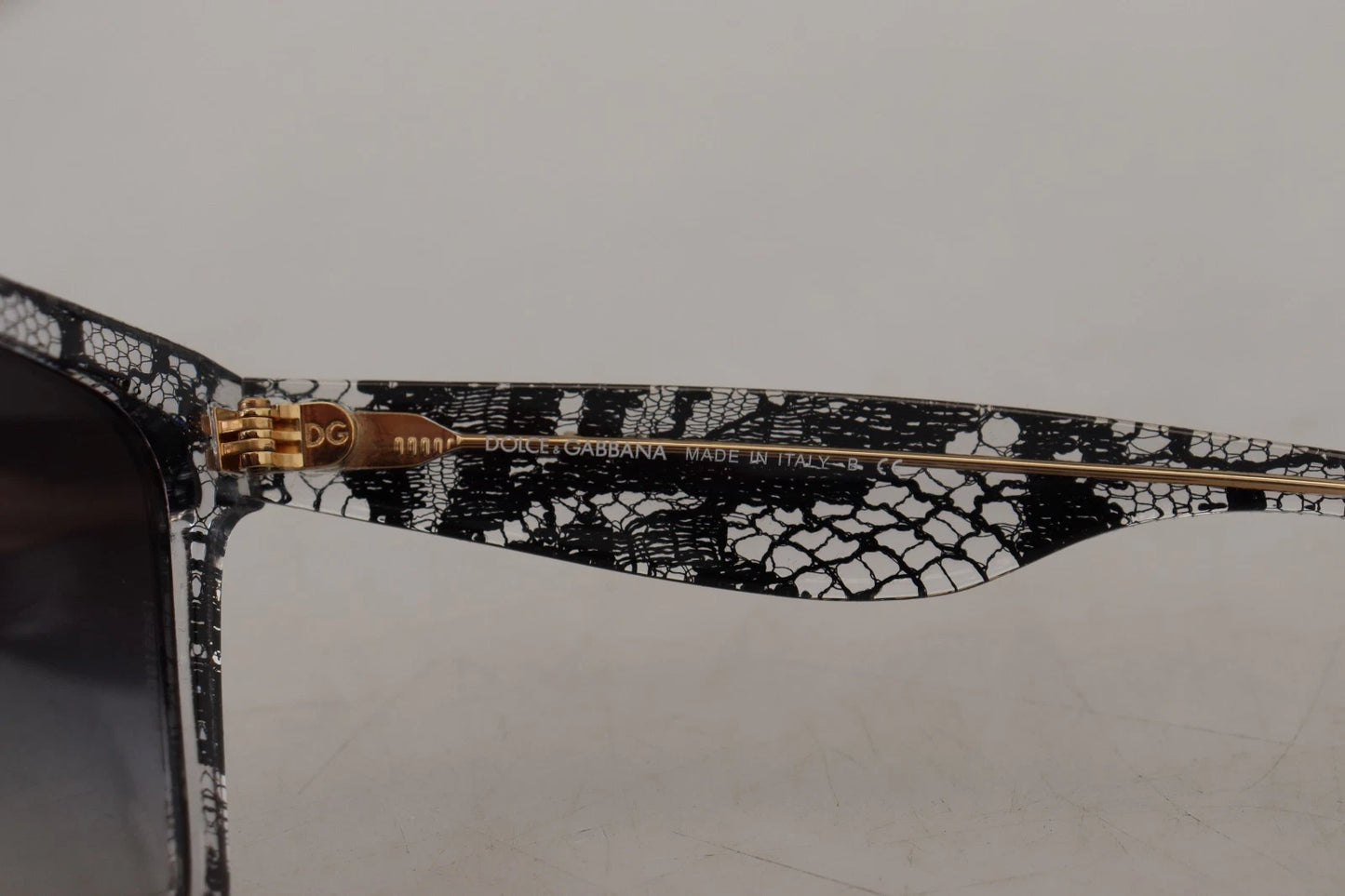 Dolce & Gabbana DG4190 Schwarze Spitze Acetat Kristall Runde Sonnenbrille