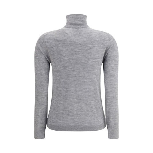 Allude Grauer Kaschmir-Rollkragenpullover