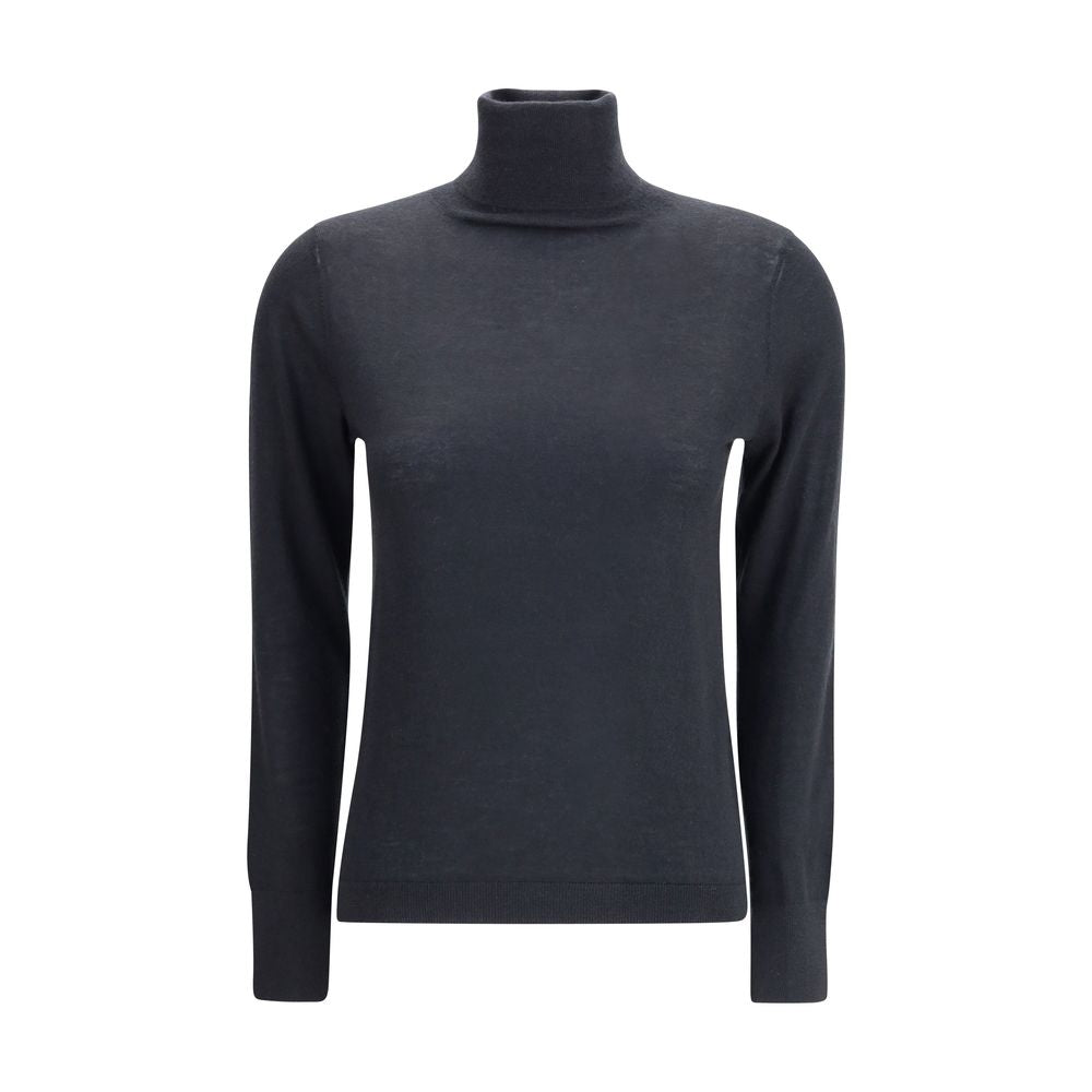 Allude Schwarzer Kaschmir-Rollkragenpullover
