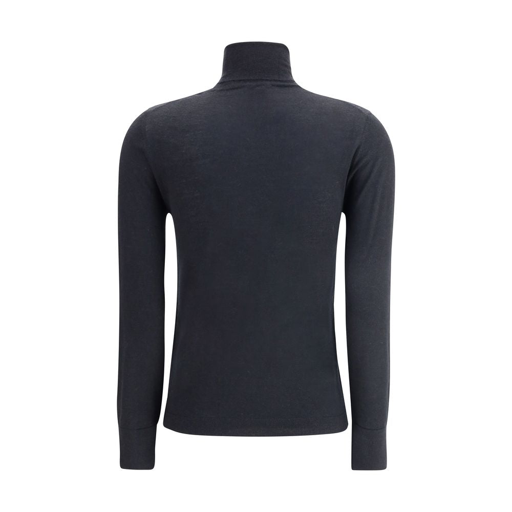 Allude Schwarzer Kaschmir-Rollkragenpullover