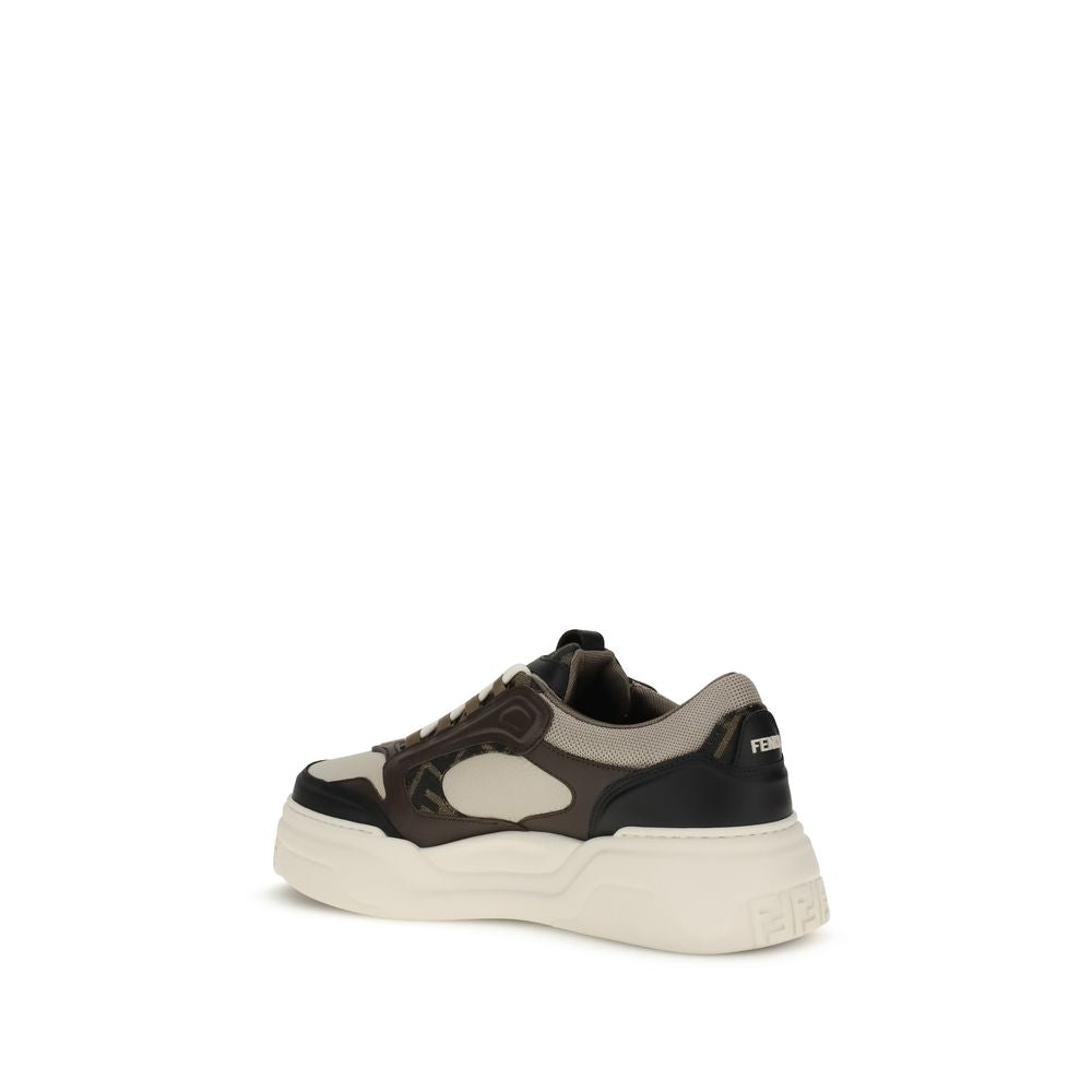 Fendi Schwarze Sneakers aus Kalbsleder Bos Taurus Low Top