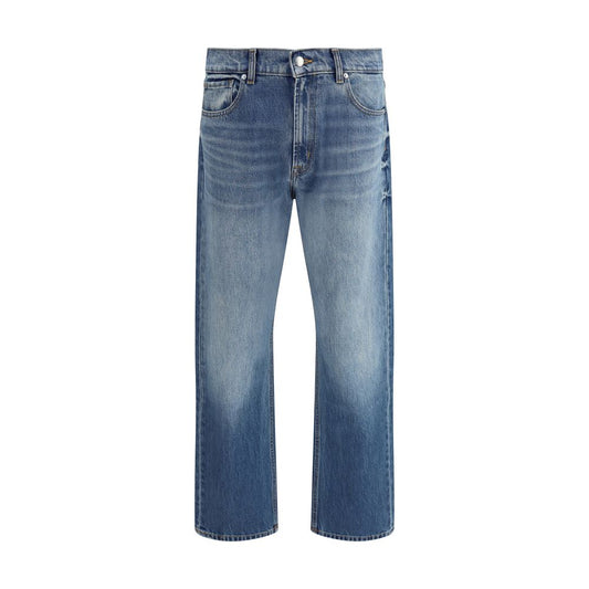 7FOR Gerade geschnittene Jeans aus blauem Baumwoll-Denim