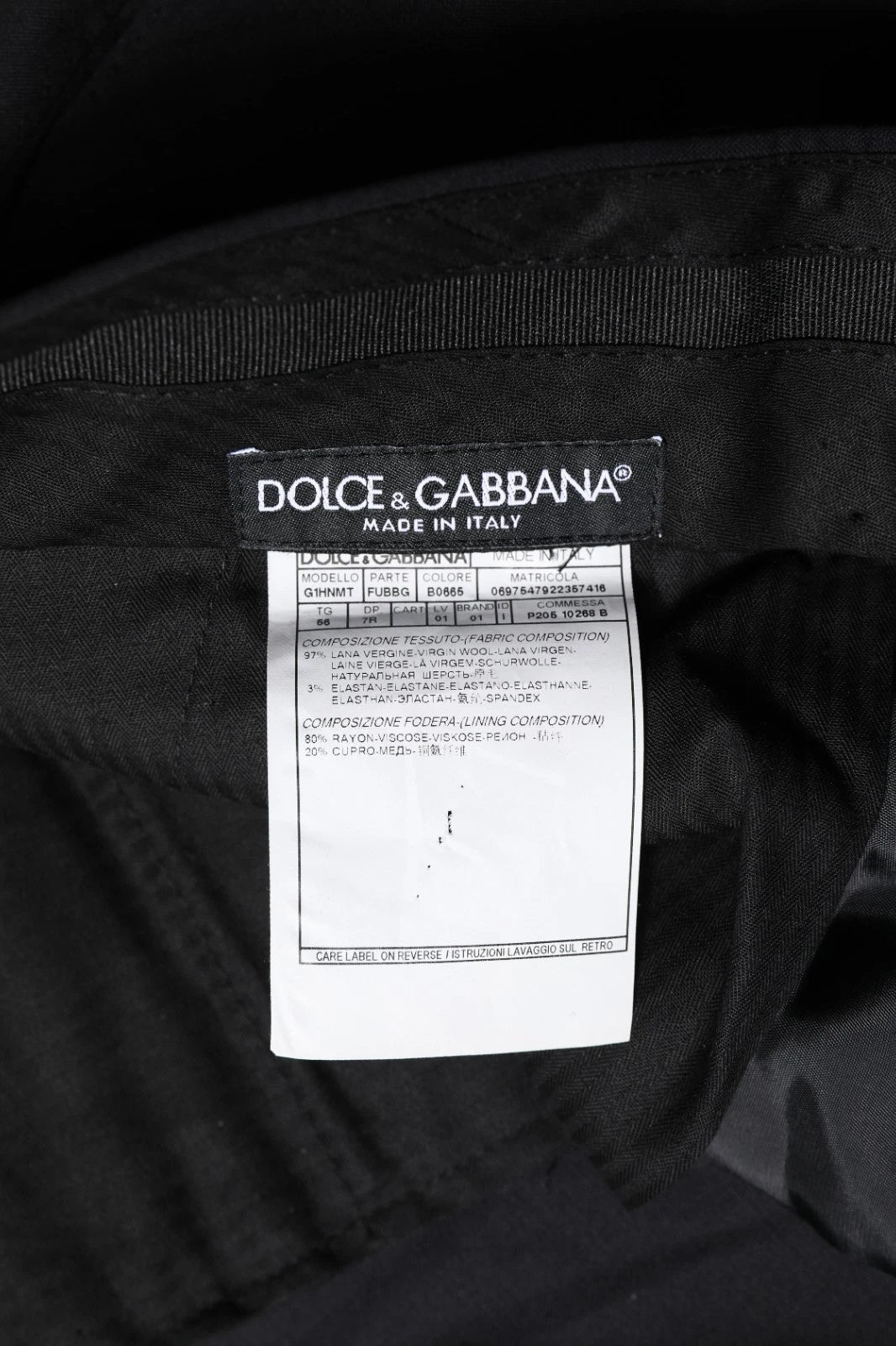 Dolce & Gabbana Schwarz Wolle Formal Kleid Männer Hosen Hosen