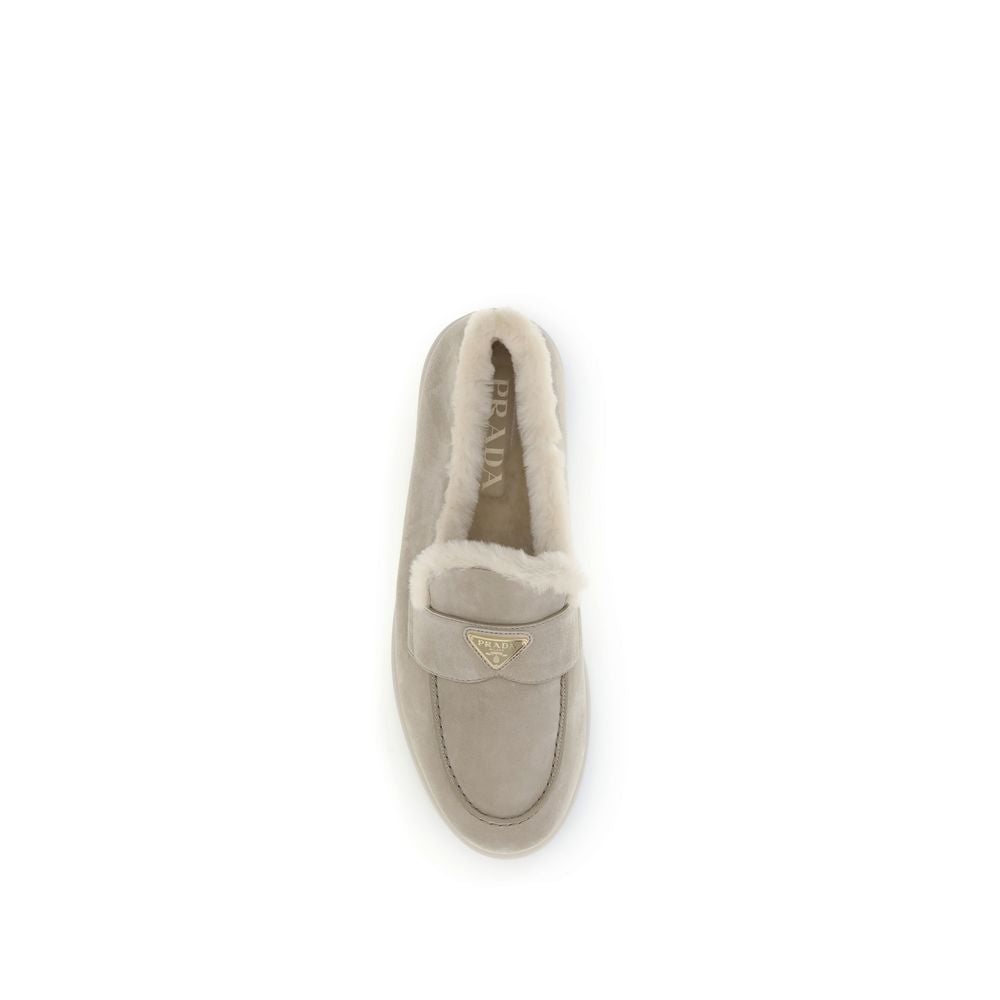 Prada Bequeme Beige Gummilaufschuhe
