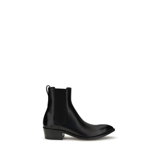 Tom Ford Schwarze Kalbshaut-Stiefeletten im Chelsea-Stil aus Bos Taurus-Leder