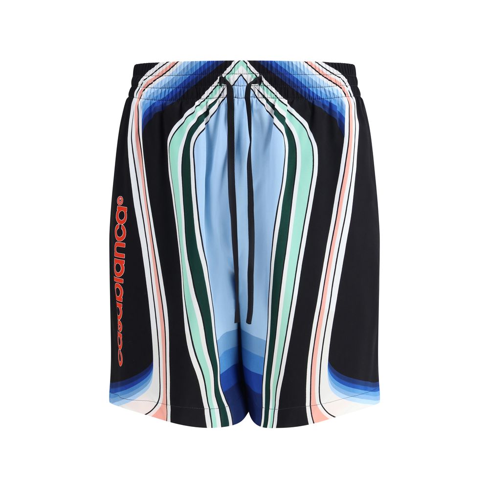 Casablanca Bermuda-Shorts aus Seide in Multicolor
