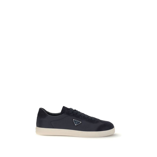 Prada Blaue Polyamid-Sneakers mit niedrigem Schaft