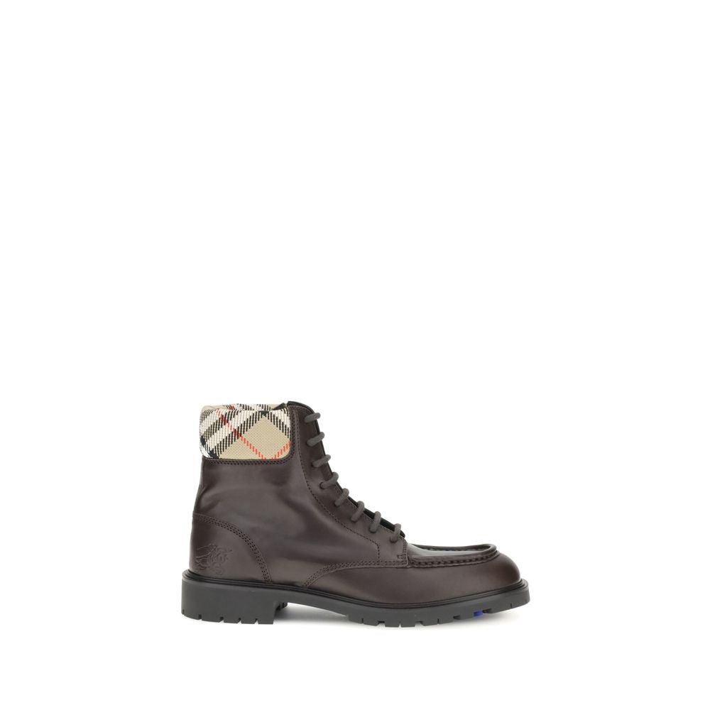 Burberry Braune Kalbshaut Bos Taurus Schnürstiefel