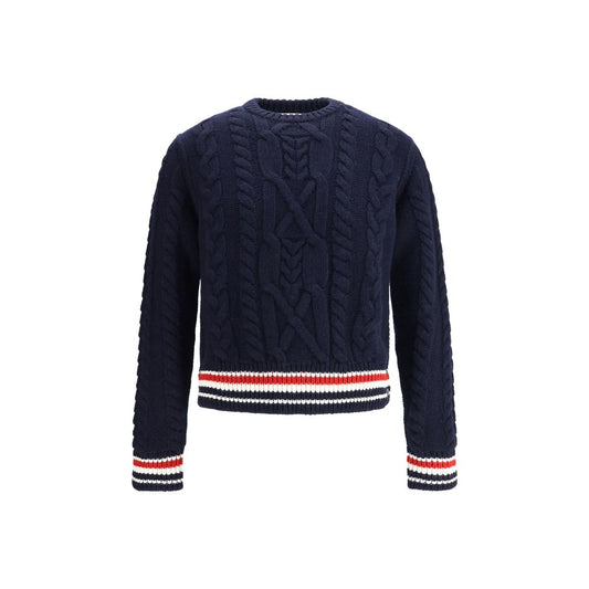 Thom Browne Blauer Fleece-Wollpullover