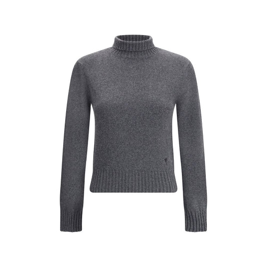 Ami Paris Grauer Kaschmir-Rollkragenpullover