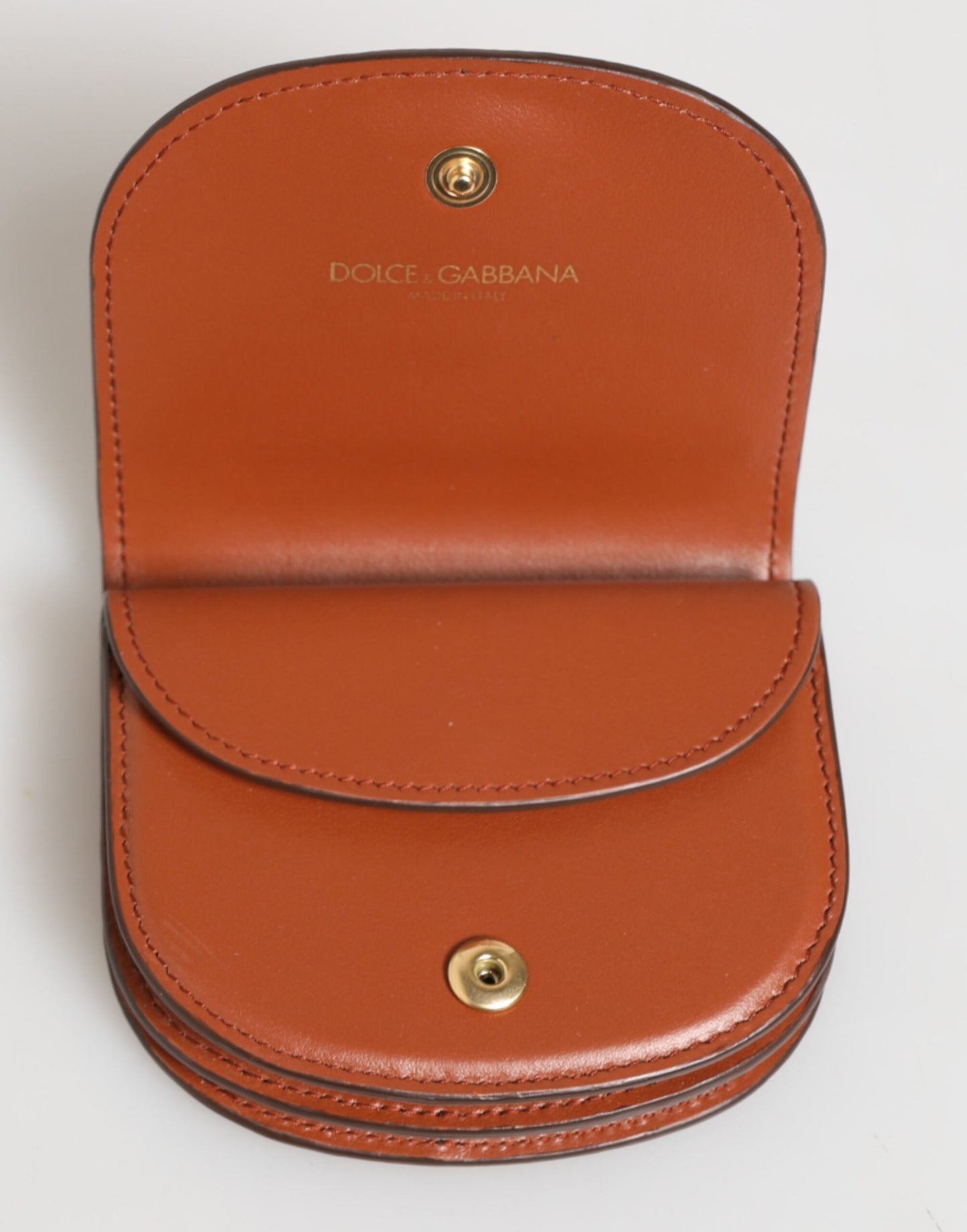 Dolce & Gabbana Braunes schwarzes Kalbsleder mit Leopardenmuster Logo-Plakette Brieftasche