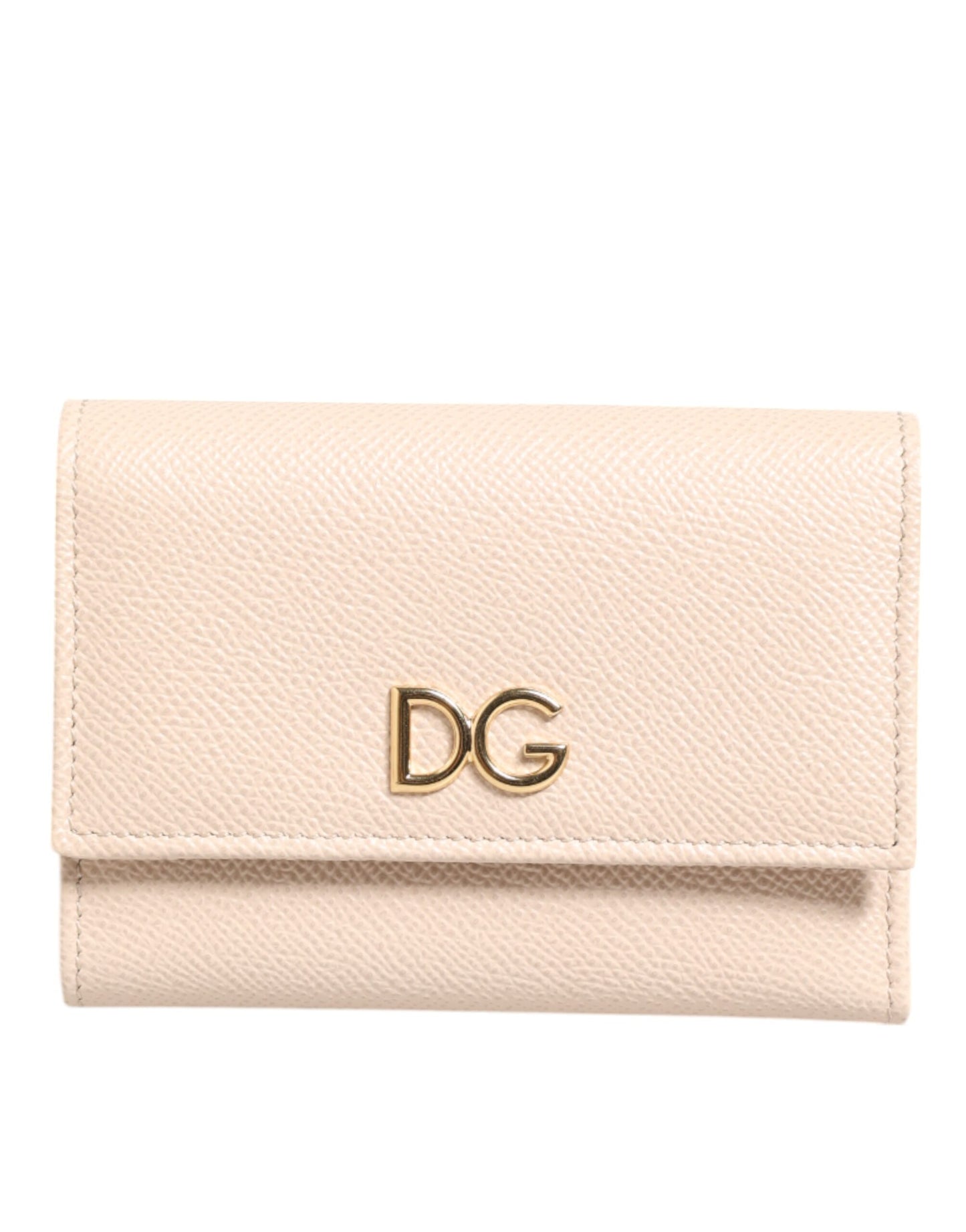 Dolce & Gabbana Hellrosa Kalbsleder DG Logo French Flap Wallet
