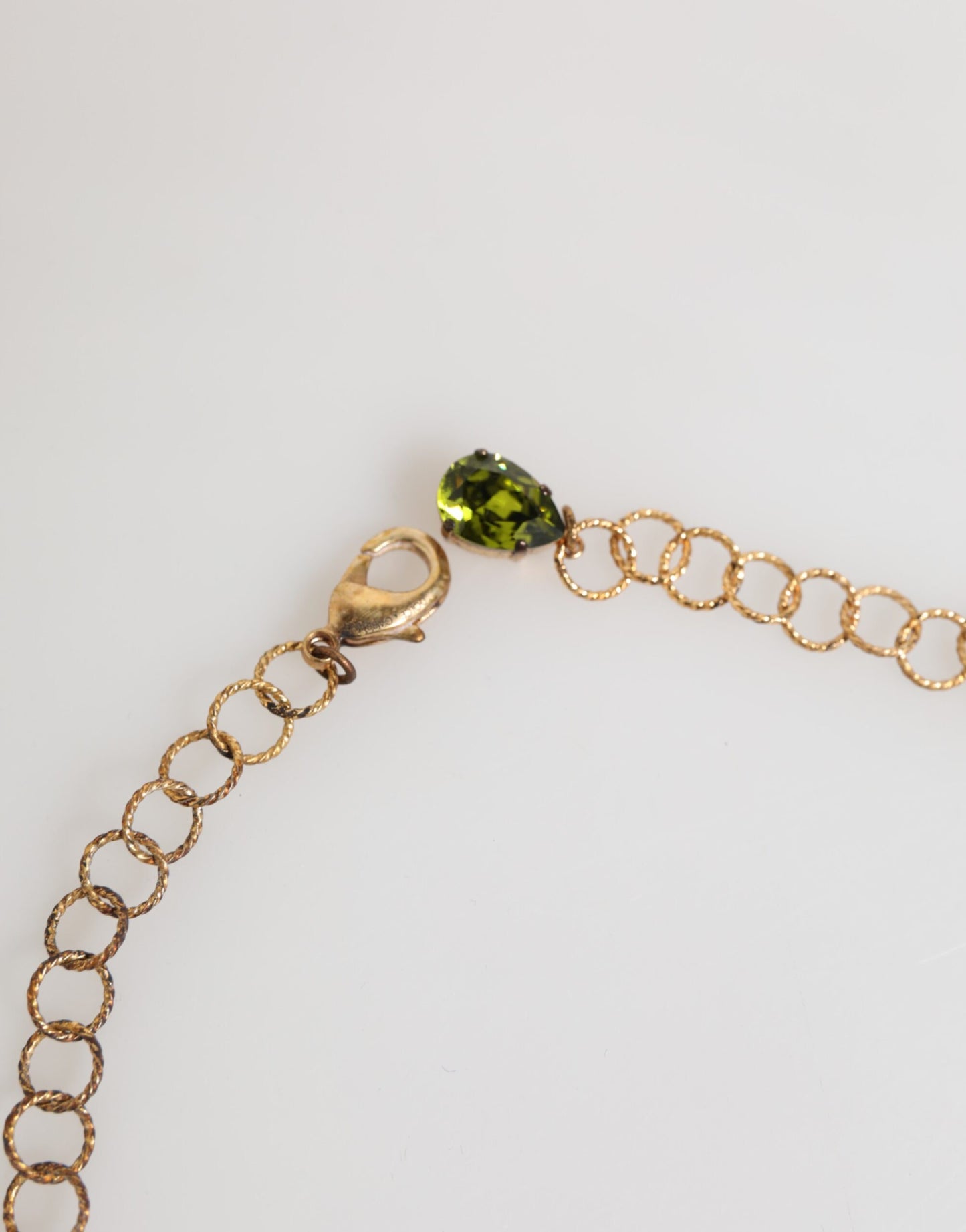 Dolce & Gabbana Rote Rose Floral Crystal verschönert Statement Schmuck Halskette