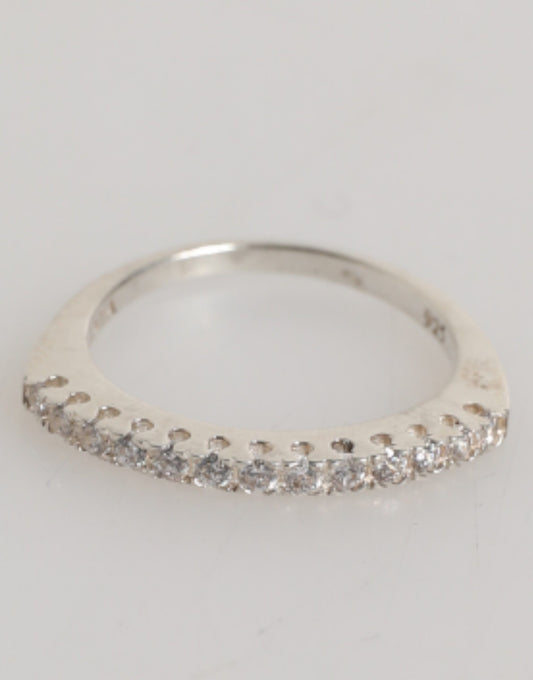 Nialaya Sterling Silber 925 Band Pave CZ Kristall Ewigkeitsring
