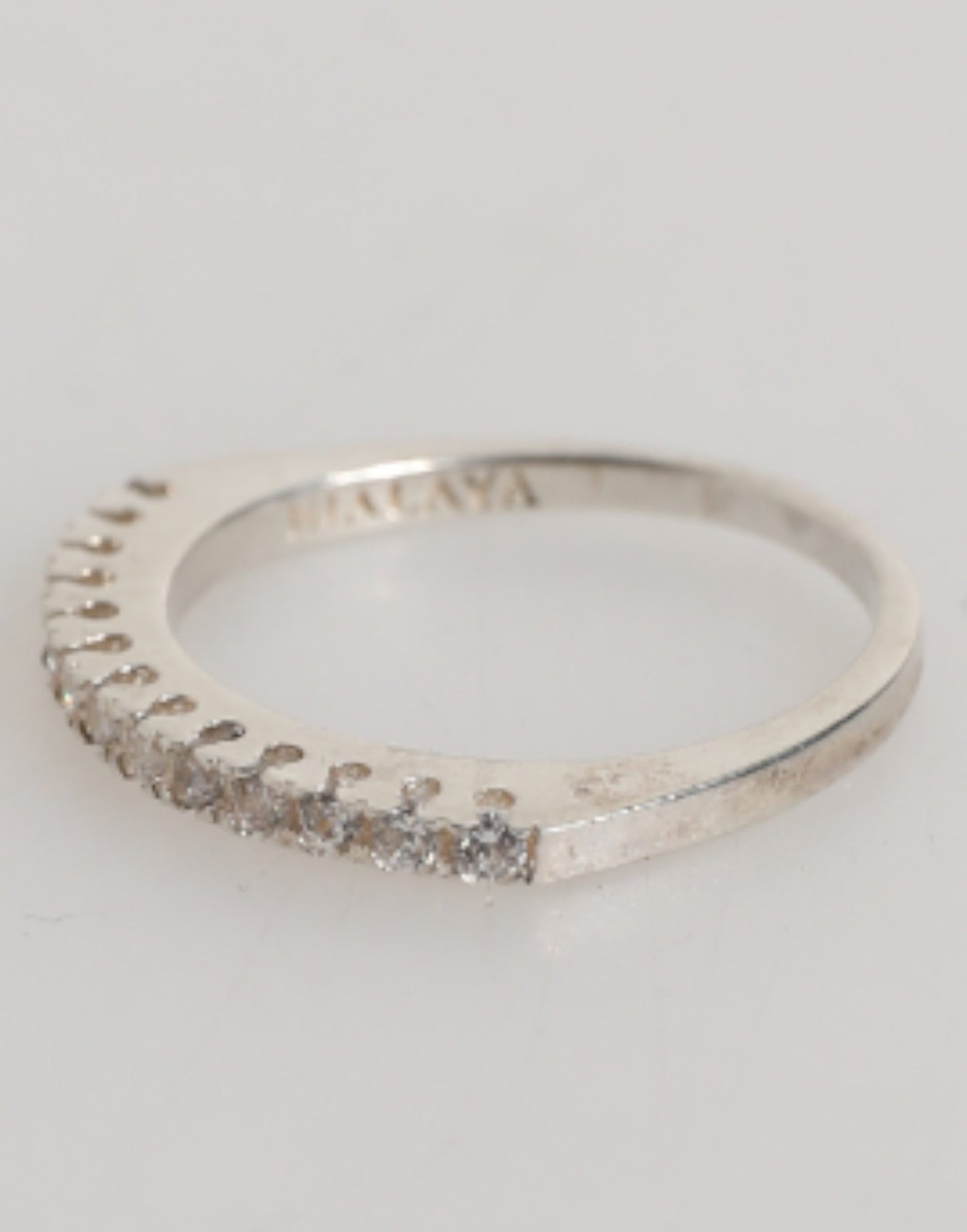 Nialaya Sterling Silber 925 Band Pave CZ Kristall Ewigkeitsring