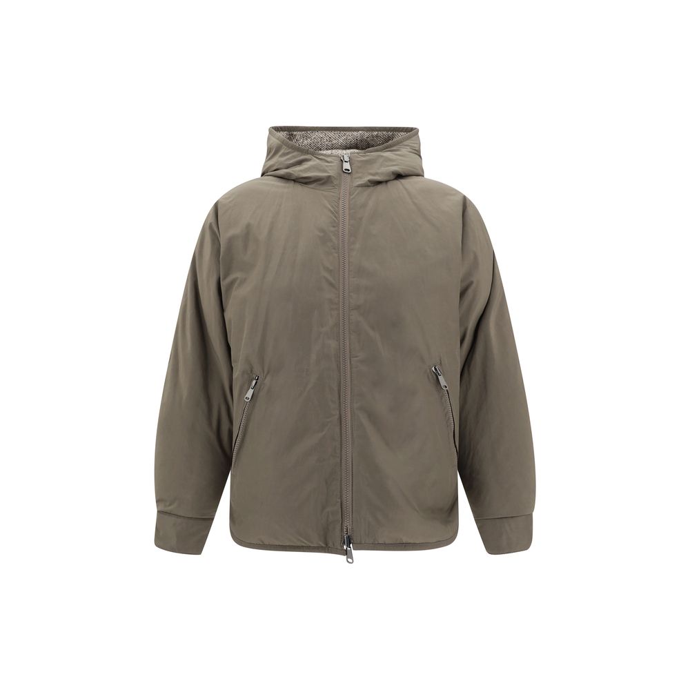 Brunello Cucinelli Brauner Wollmantel aus Fleece