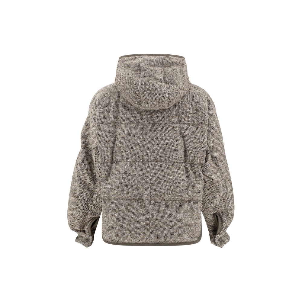 Brunello Cucinelli Brauner Wollmantel aus Fleece
