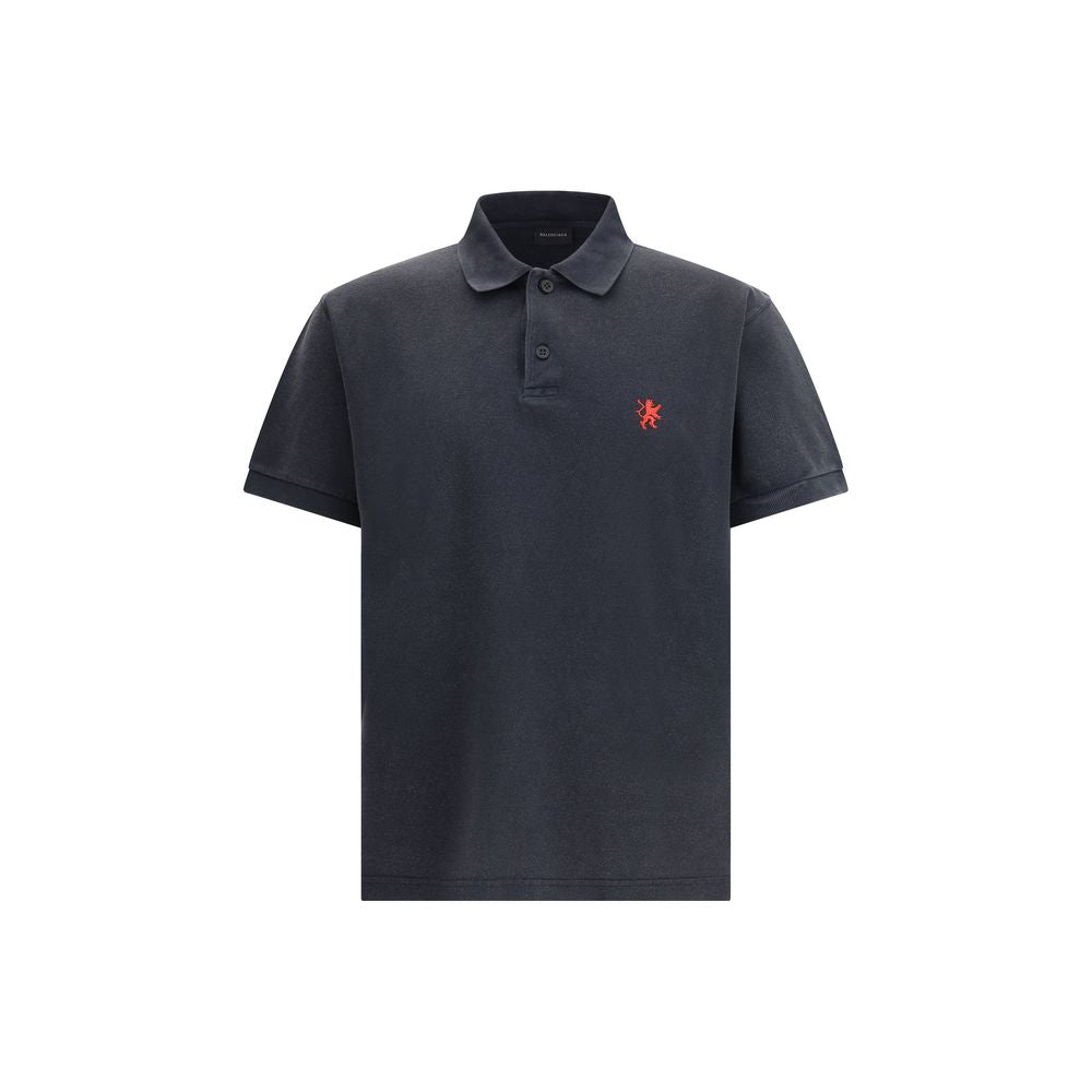 Balenciaga Schwarzes Baumwoll-Poloshirt