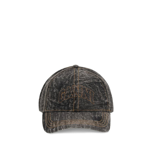 Ganni Graue Baumwollkappe (Baseballmütze)