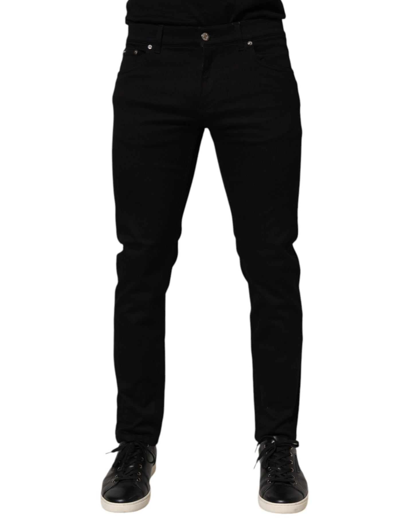 Dolce & Gabbana Schwarze Skinny-Hosen für Männer aus einer Baumwollmischung