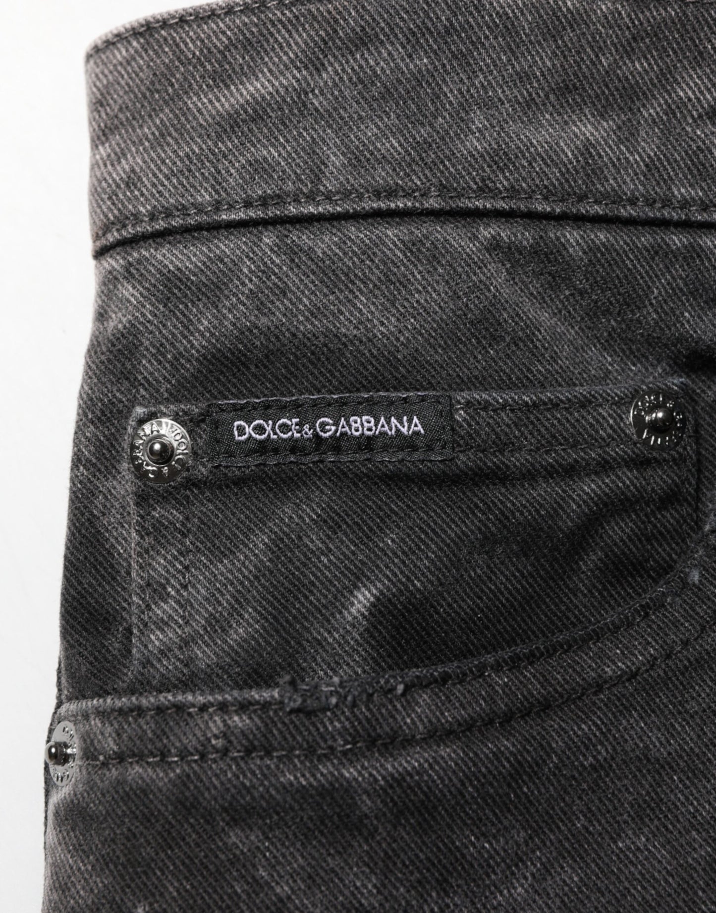 Dolce & Gabbana Schwarz Baumwolle Mid Waist Denim Männer Bermuda Short