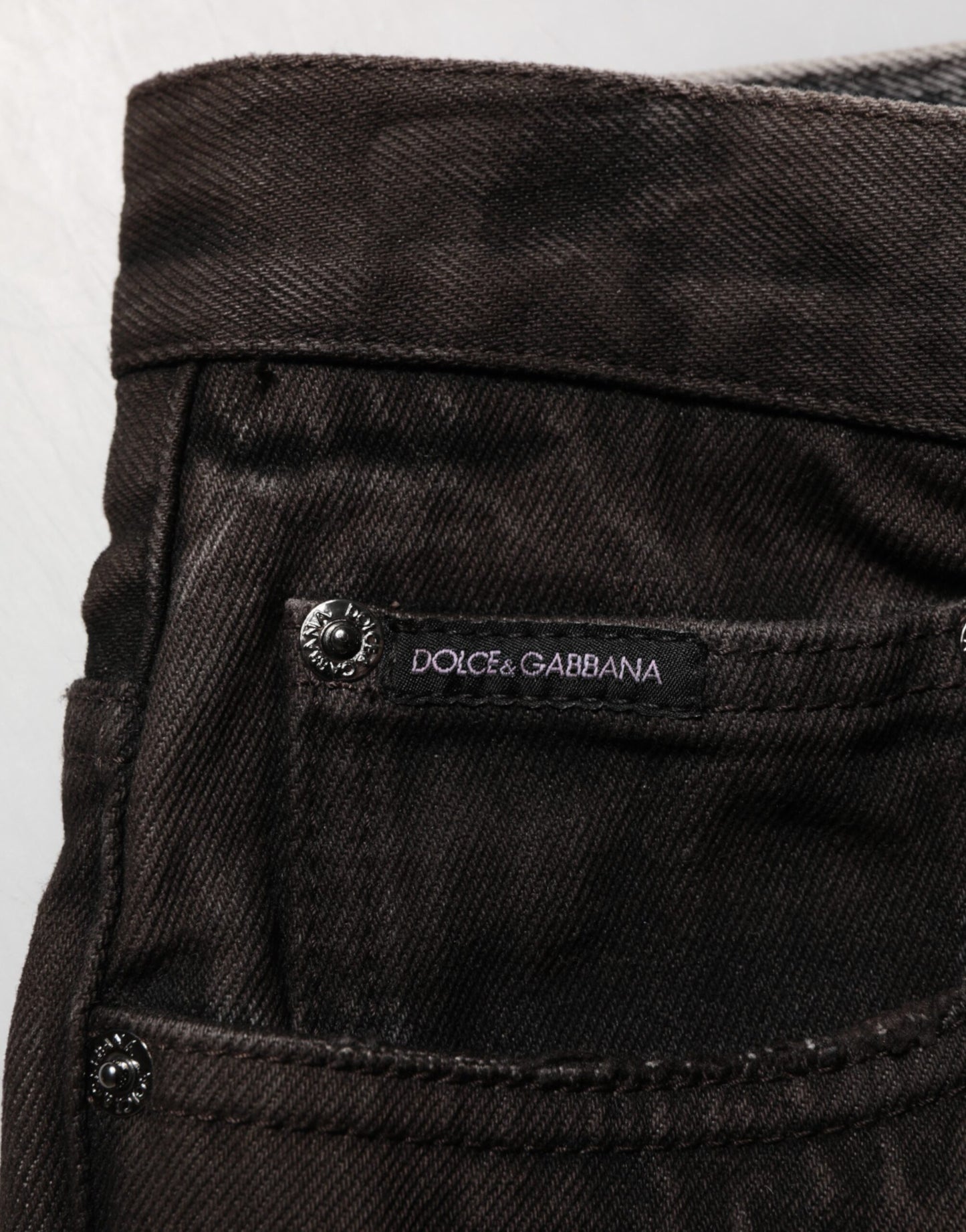 Dolce & Gabbana Schwarz Baumwolle Tattered Denim Männer Bermuda Short